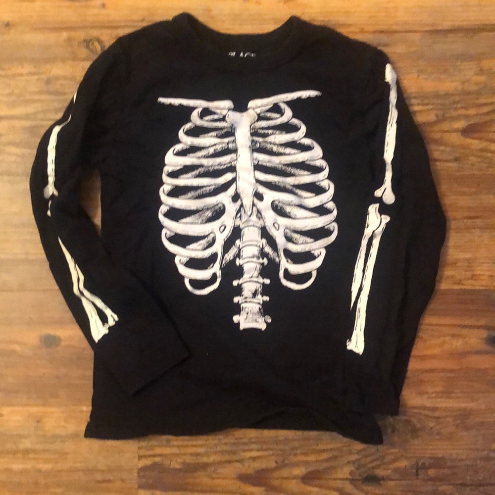 The children’s Place, black, long sleeve skeleton shirt